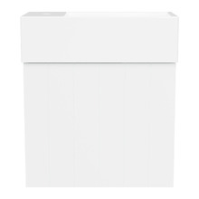 Lottie V-Groove 480mm Wall Hung Small Space Vanity with Ceramic Countertop